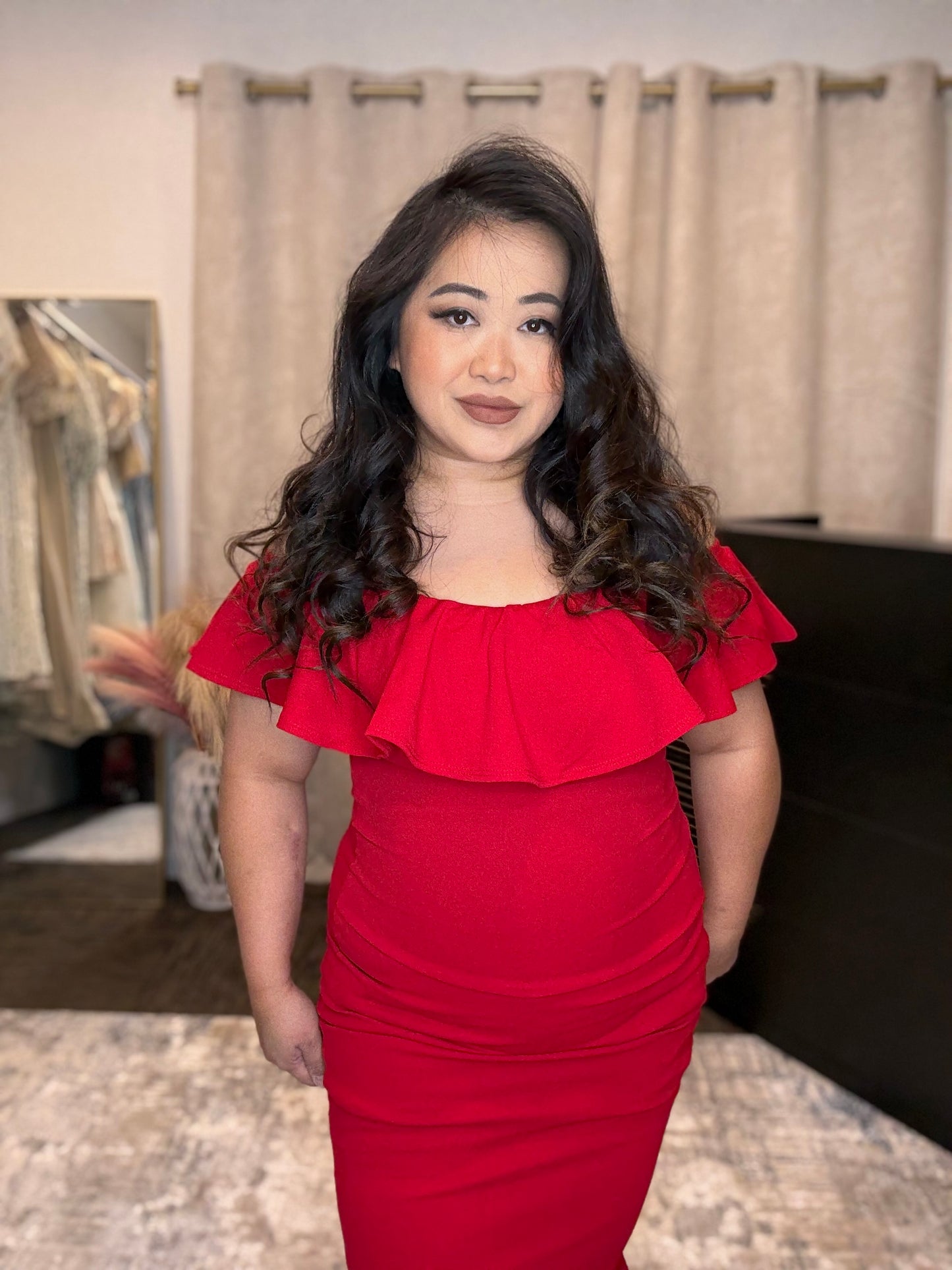 Red Ruffle Dress