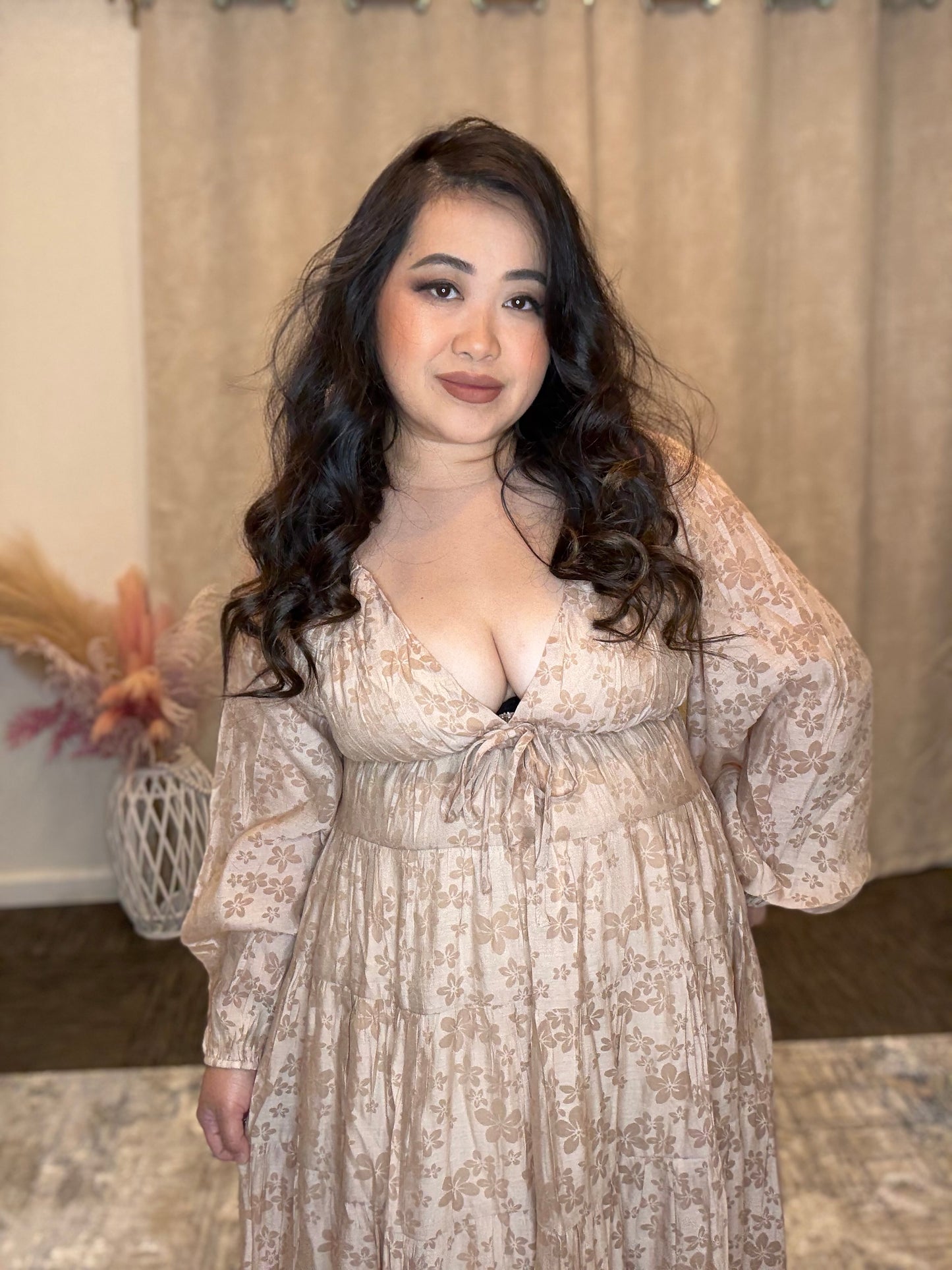 Cream Floral Dress