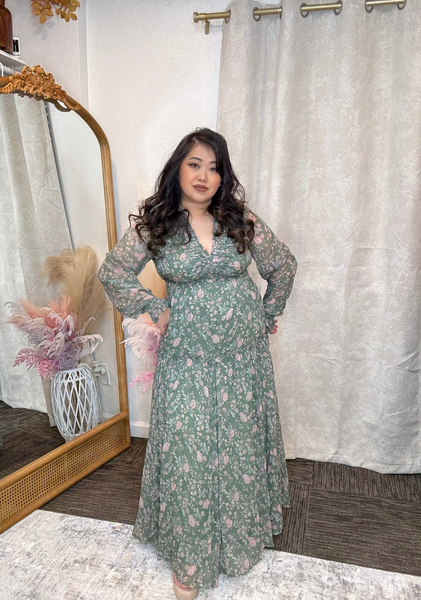 Green Floral Dress