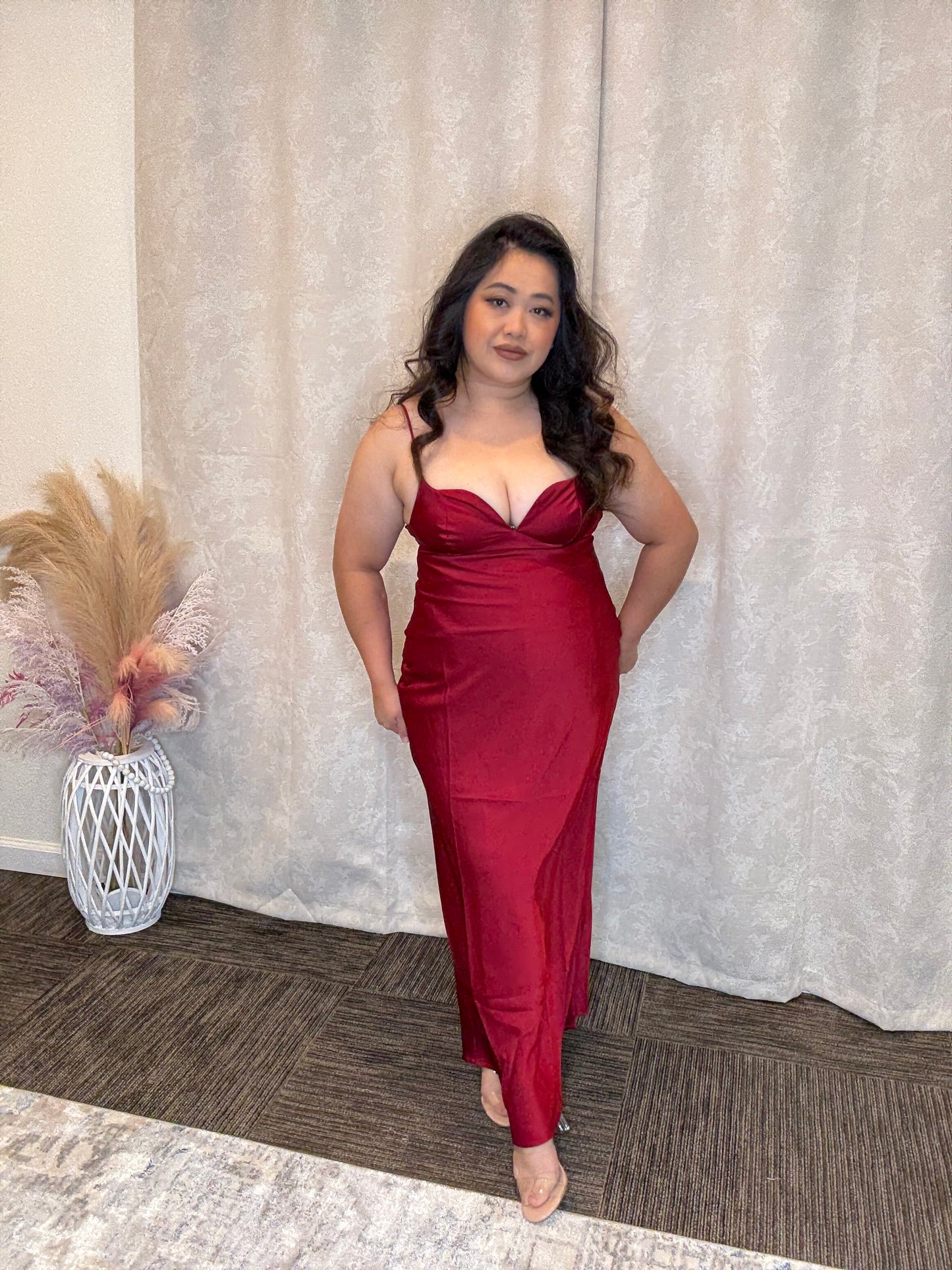 Red Satin Dress
