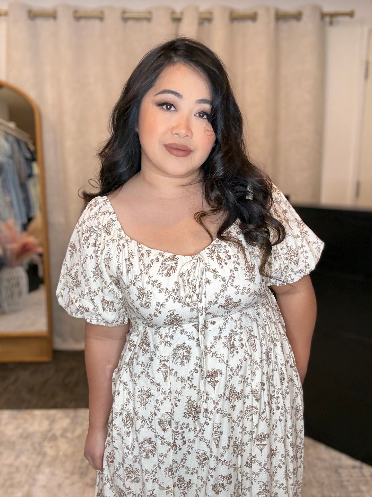 Cream Floral Dress
