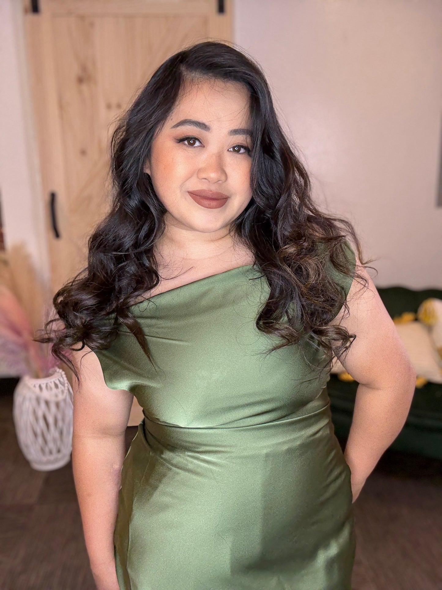 Satin Braided Back Dress