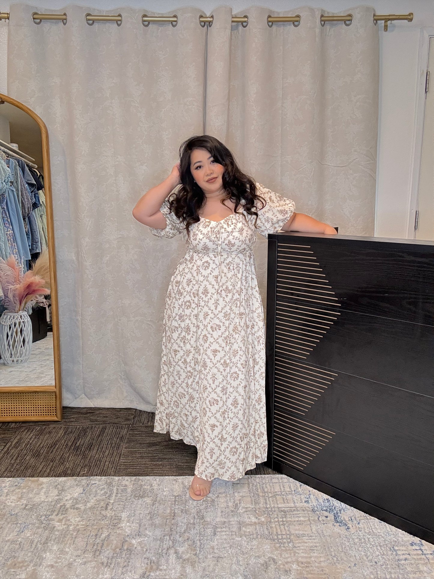 Cream Floral Dress
