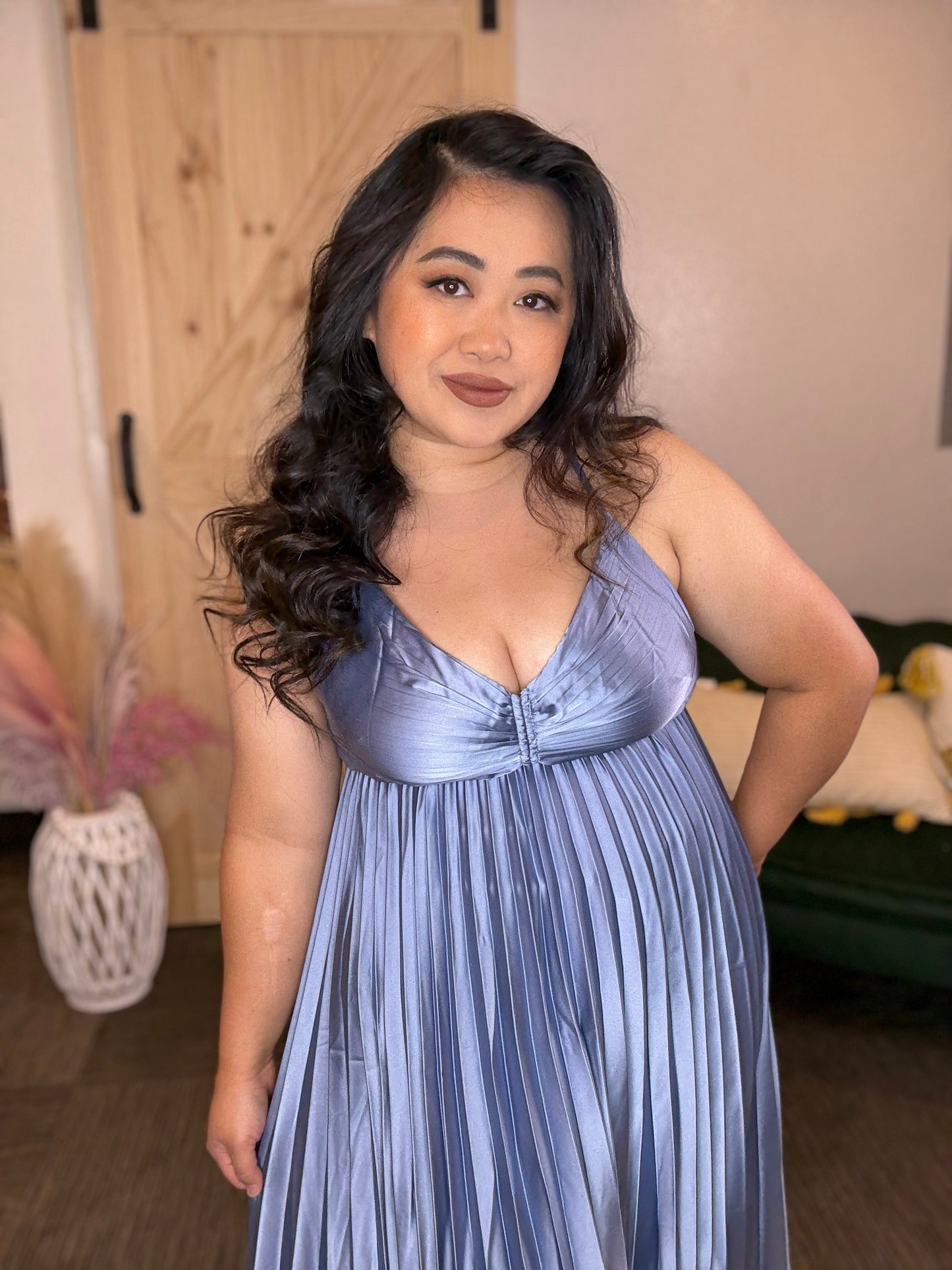 Periwinkle Pleat Dress