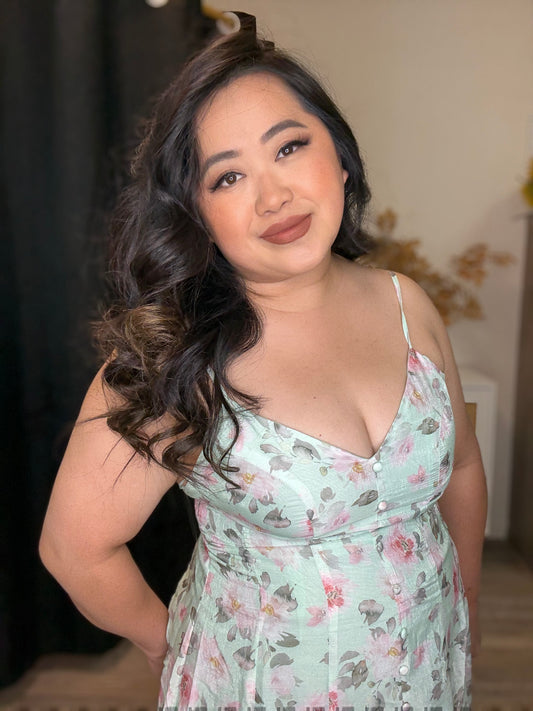 Mint Floral Dress