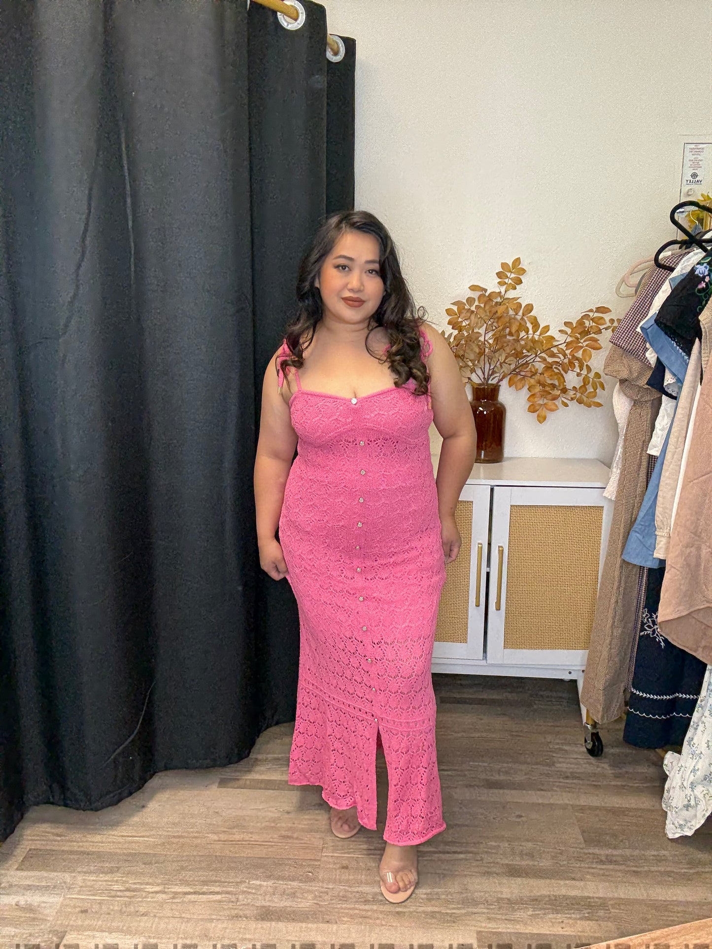 Pink Crochet Dress