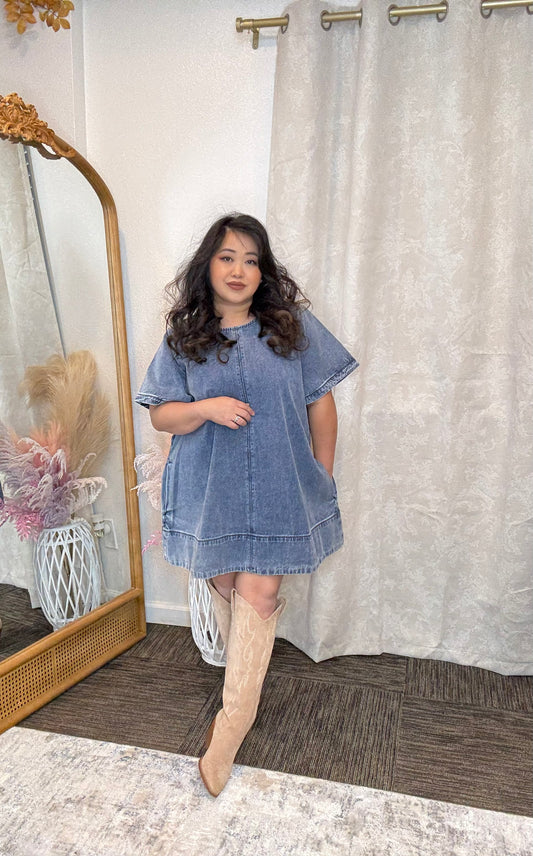 Denim Shift Dress