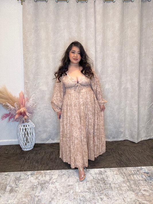 Cream Floral Dress