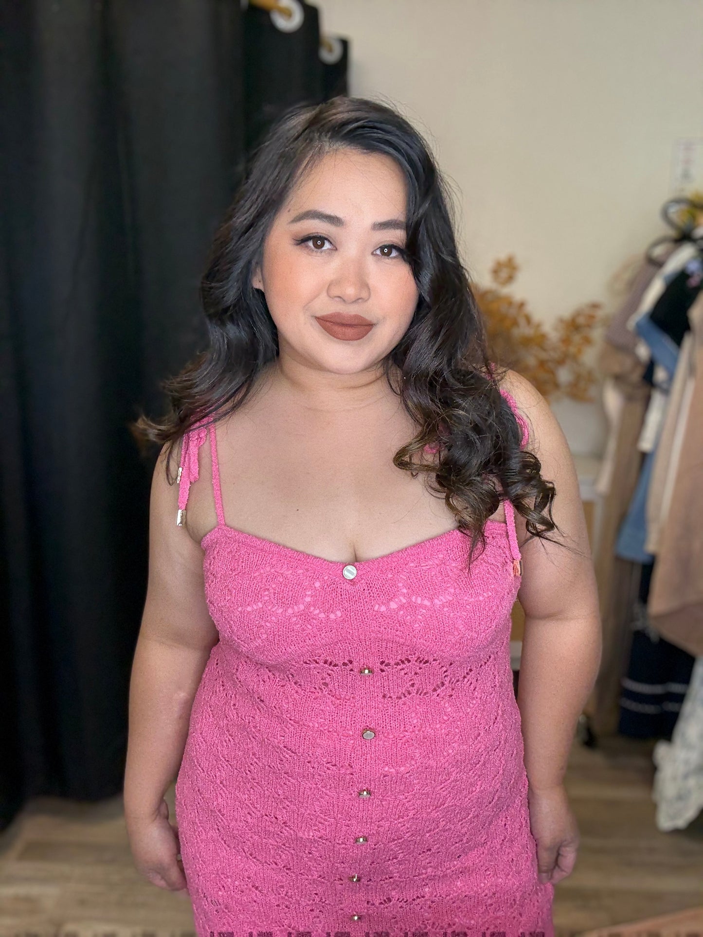 Pink Crochet Dress