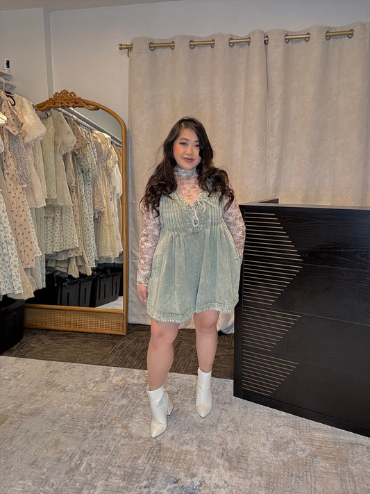 Olive Denim Romper