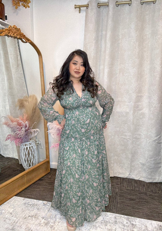 Green Floral Dress