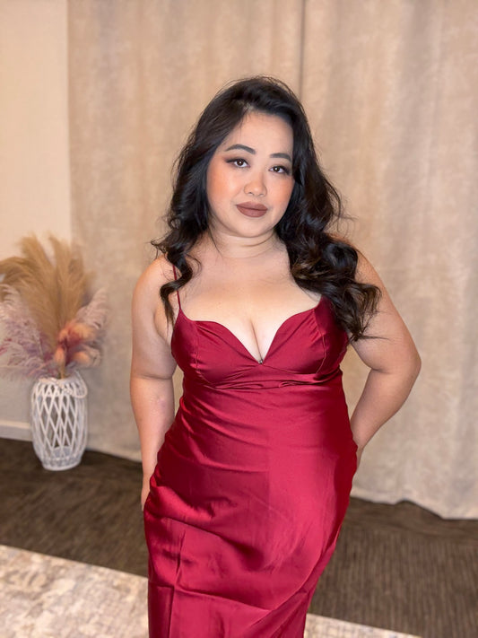 Red Satin Dress