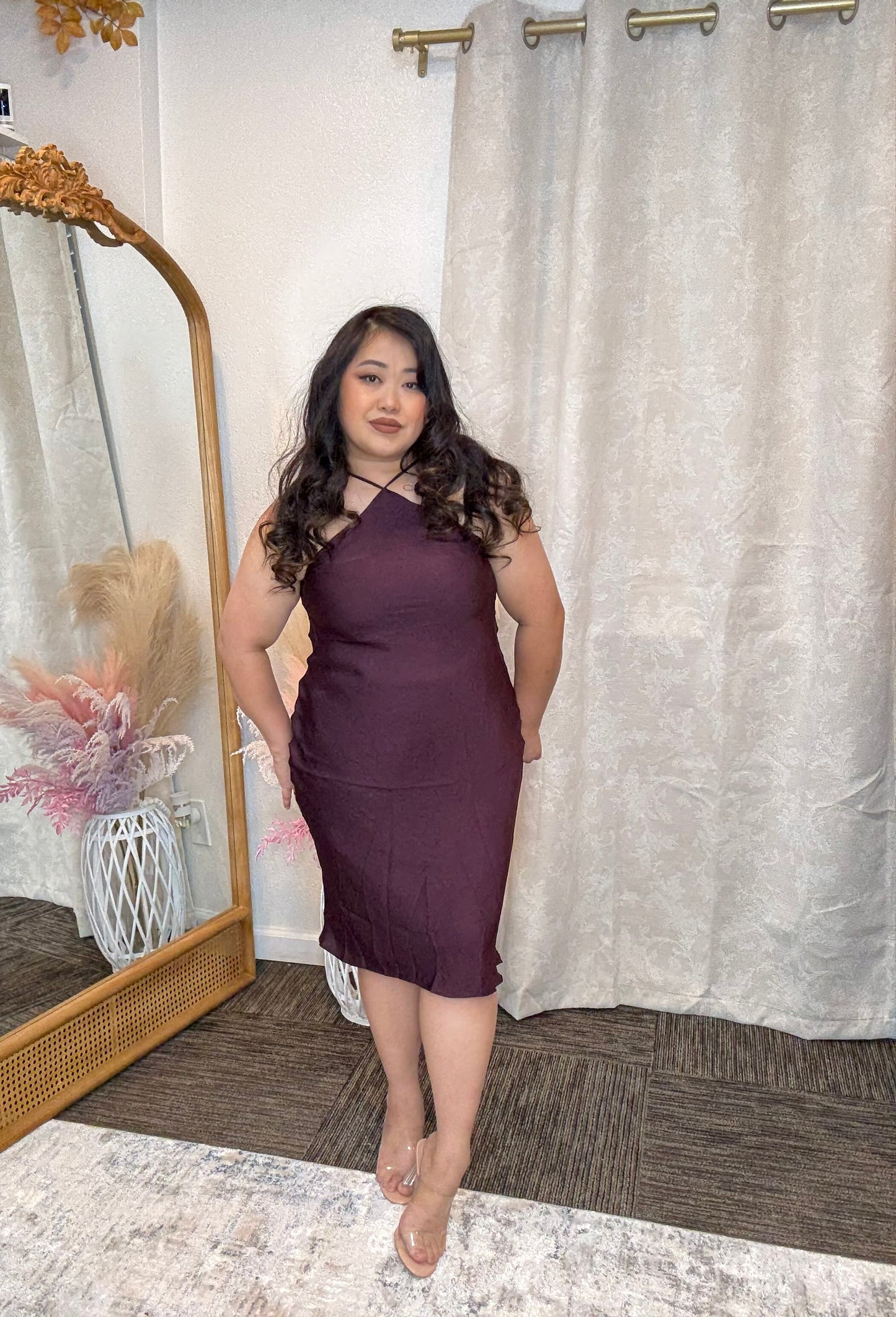 Halter Satin Dress