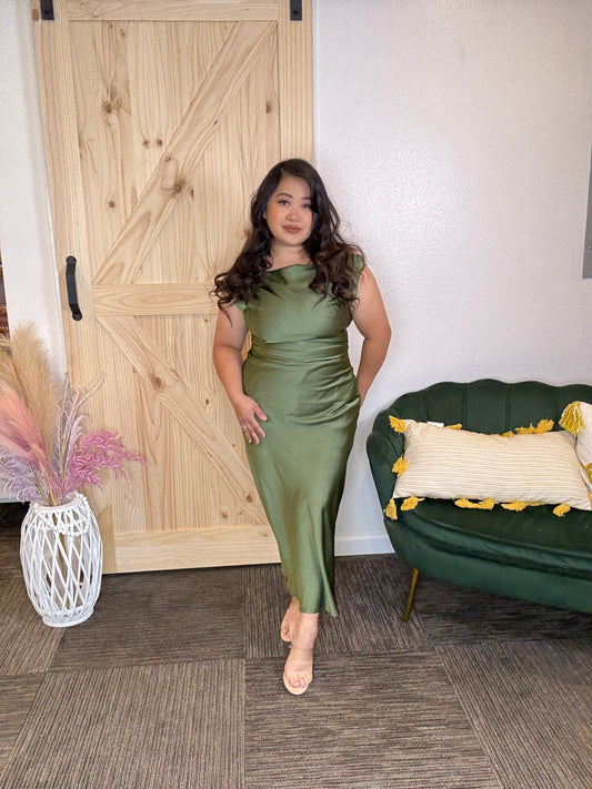 Satin Braided Back Dress