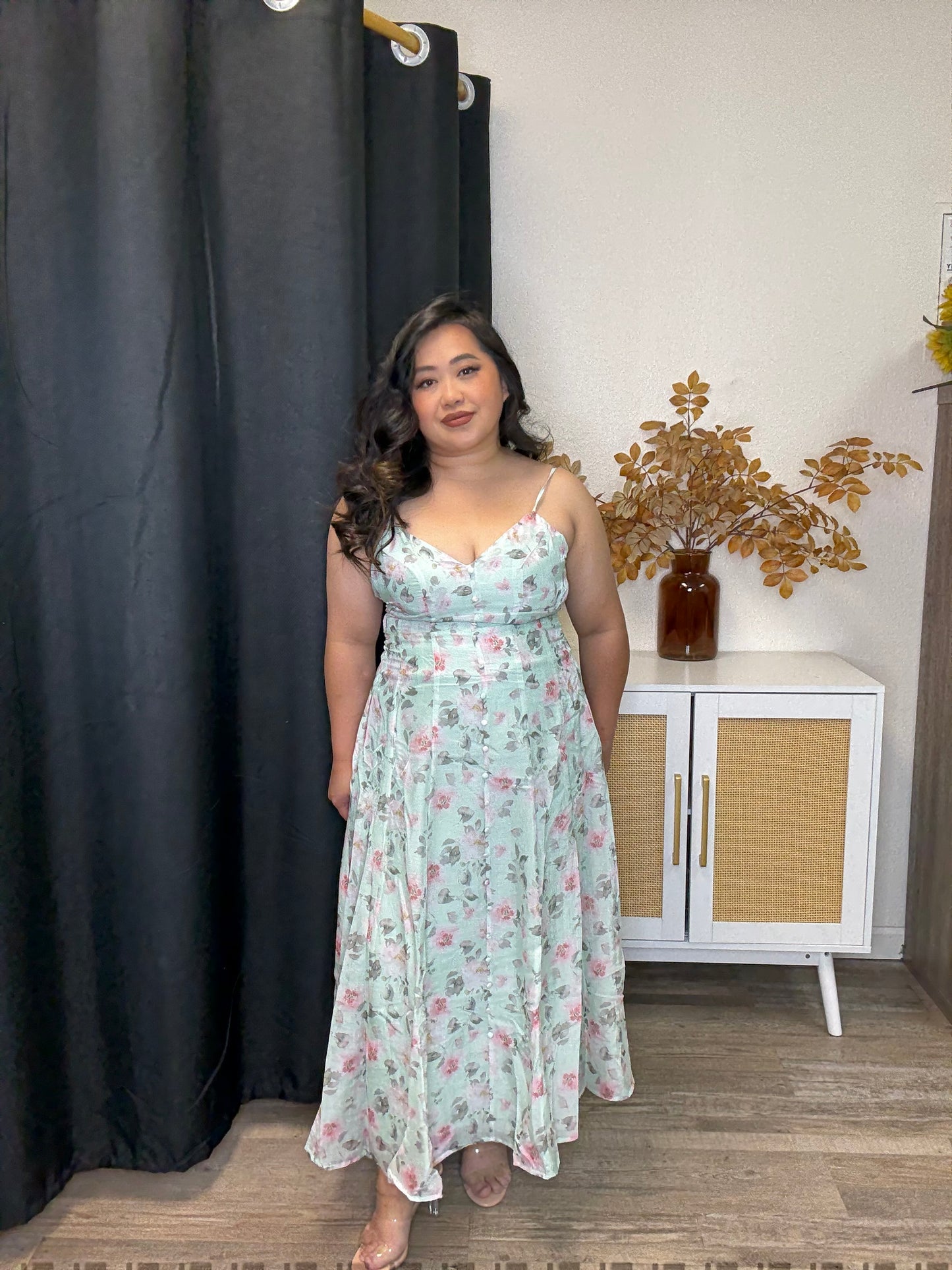 Mint Floral Dress