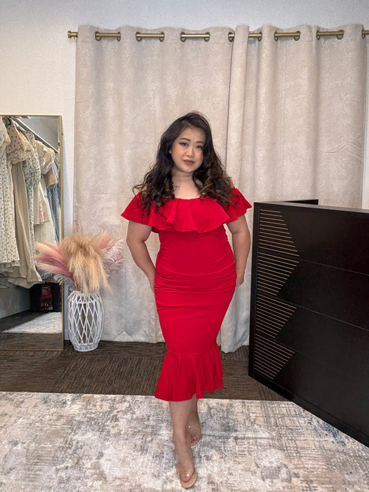 Red Ruffle Dress