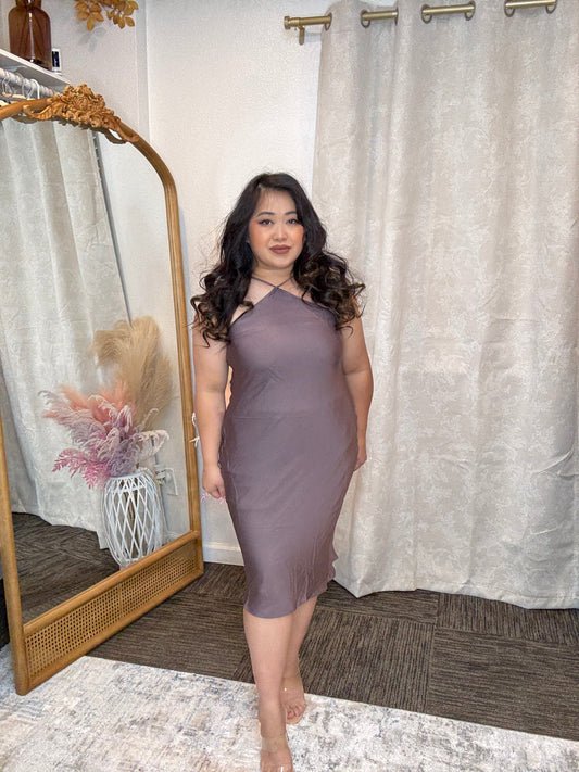 Halter Satin Dress